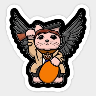 supernatural lucky cat Sticker